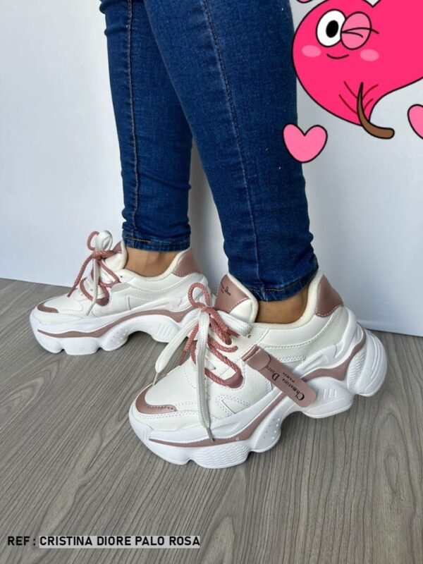 65c77419a50b4a9f8e6874da736c5bb7 Tenis chunky Cristina Dior palo de rosa- suela alta