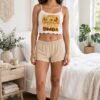Pijama crop top mujer con muñequitos