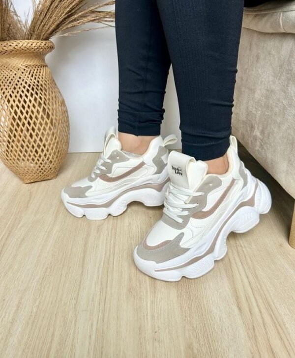 Tenis chunky taste of love beige- plataforma